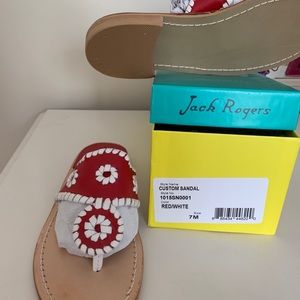 Jack Rogers Red & White Size 7.  Never worn.